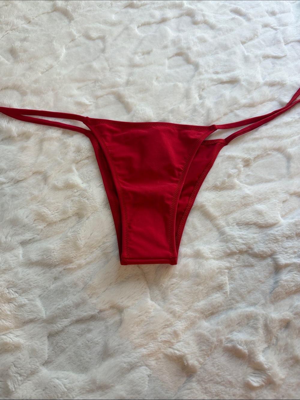 Tropic Of C Women’s Red Bikini Bottom - Sleek Strappy  Size Small .